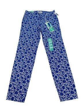 NOs Old Navy Pixie Womens Blue & White Floral Print Ankle Pants Size 0 R